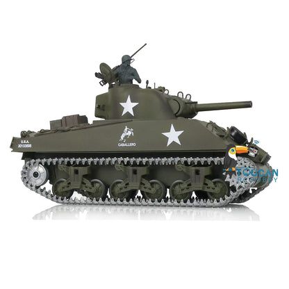 Henglong 1/16 TK7.0 Promotion USA M4A3 Sherman RTR RC Tank 3898 360 Degrees Turret Smoke BB IR Metal Barrel Tracks Sprockets Idlers Wheels Gearbox