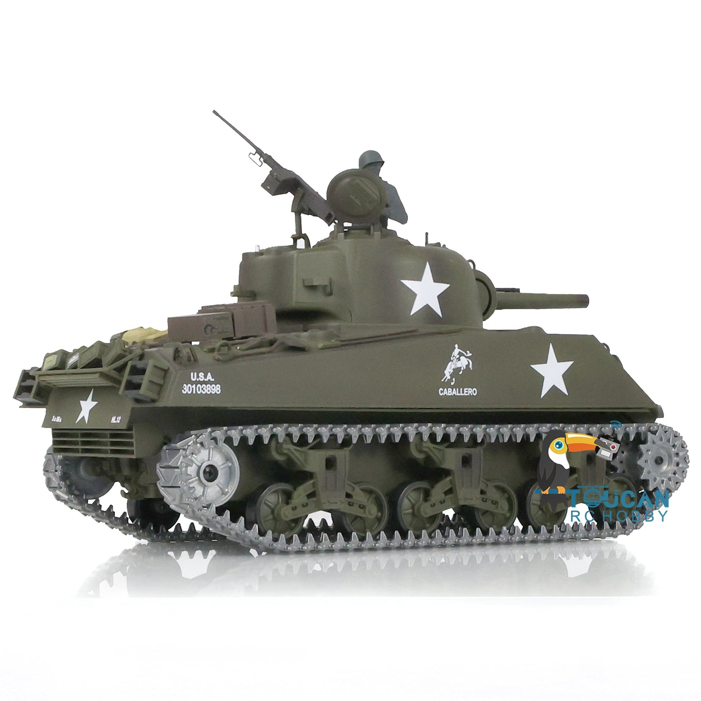 Henglong 1/16 TK7.0 Promotion USA M4A3 Sherman RTR RC Tank 3898 360 Degrees Turret Smoke BB IR Metal Barrel Tracks Sprockets Idlers Wheels Gearbox