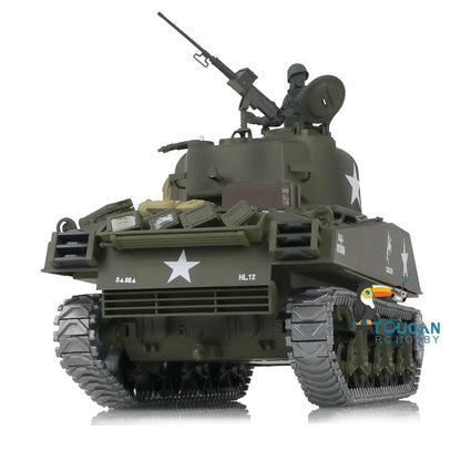 IN Stock Henglong 1/16 7.0 Upgraded M4A3 Sherman 3898 RTR RC Tank Barrel Recoil Model BB IR Smoke Metal Tracks Drive Idler Wheels