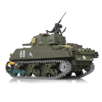 IN Stock Henglong 1/16 7.0 Upgraded M4A3 Sherman 3898 RTR RC Tank Barrel Recoil Model BB IR Smoke Metal Tracks Drive Idler Wheels
