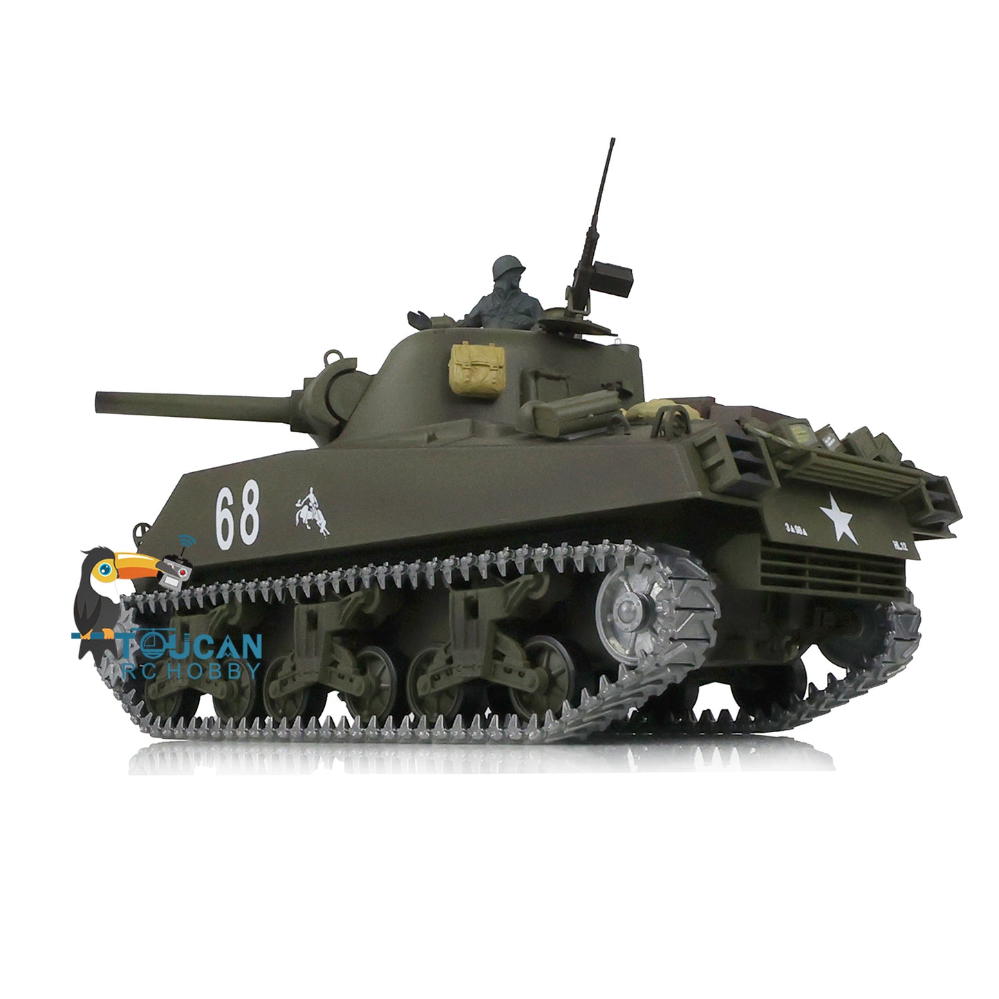 Henglong 1/16 TK7.0 Promotion USA M4A3 Sherman RTR RC Tank 3898 360 Degrees Turret Smoke BB IR Metal Barrel Tracks Sprockets Idlers Wheels Gearbox