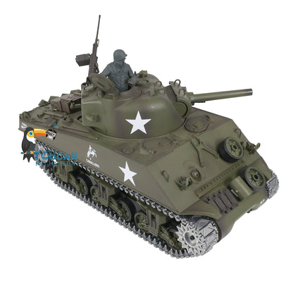 IN Stock Henglong 1/16 7.0 Upgraded M4A3 Sherman 3898 RTR RC Tank Barrel Recoil Model BB IR Smoke Metal Tracks Drive Idler Wheels
