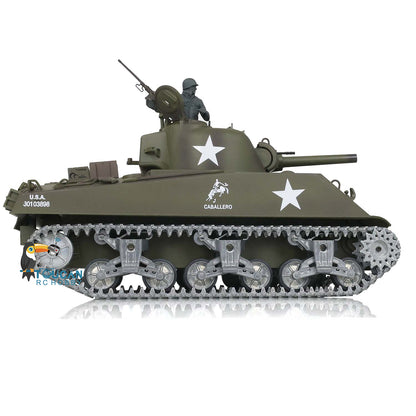 Henglong 1/16 Customized 7.0 M4A3 Sherman 3898 RTR RC Tank BB IR Smoke 360 Degree Turret Sound Light Metal Tracks Road Drive Idler Wheels