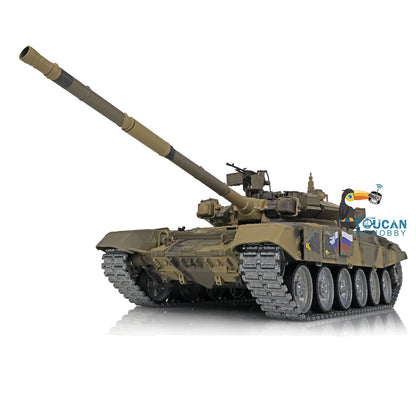 1/16 Henglong 7.0 Russian T90 RC Tank 3938 360 Degree Turret Red Eyes Metal Road Wheels Barrel lifting Idle Smoke Infrared Combating System