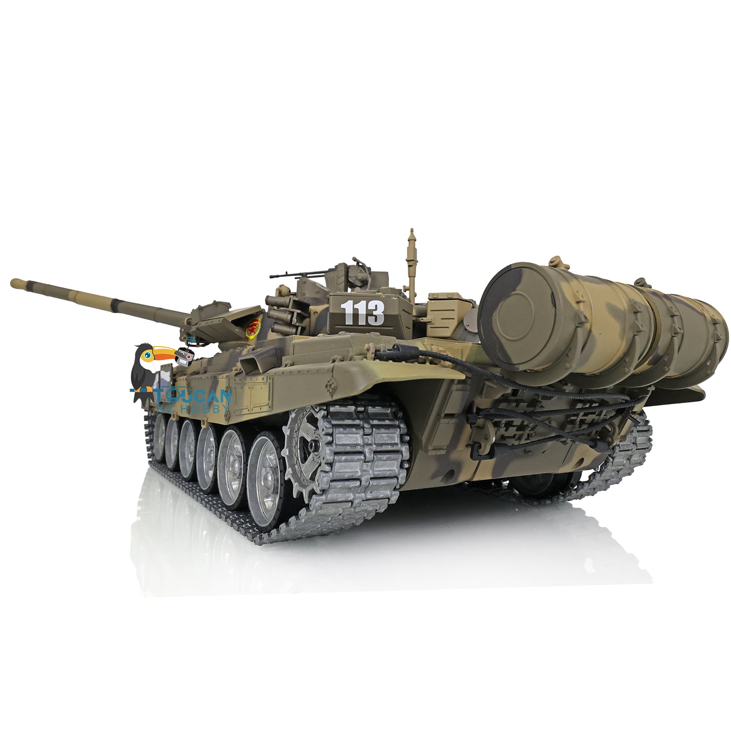 1/16 Henglong 7.0 Russian T90 RC Tank 3938 360 Degree Turret Red Eyes Metal Road Wheels Barrel lifting Idle Smoke Infrared Combating System