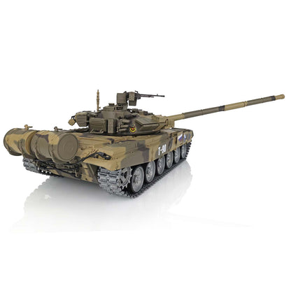 IN Stock Henglong 1/16 7.0 T90 3938 RTR RC Tank 360 Turret Twin-Pin Metal Track Wheels Red Eyes BB IR 360 Degree Turret Smoke Remote Control Military Vehicle