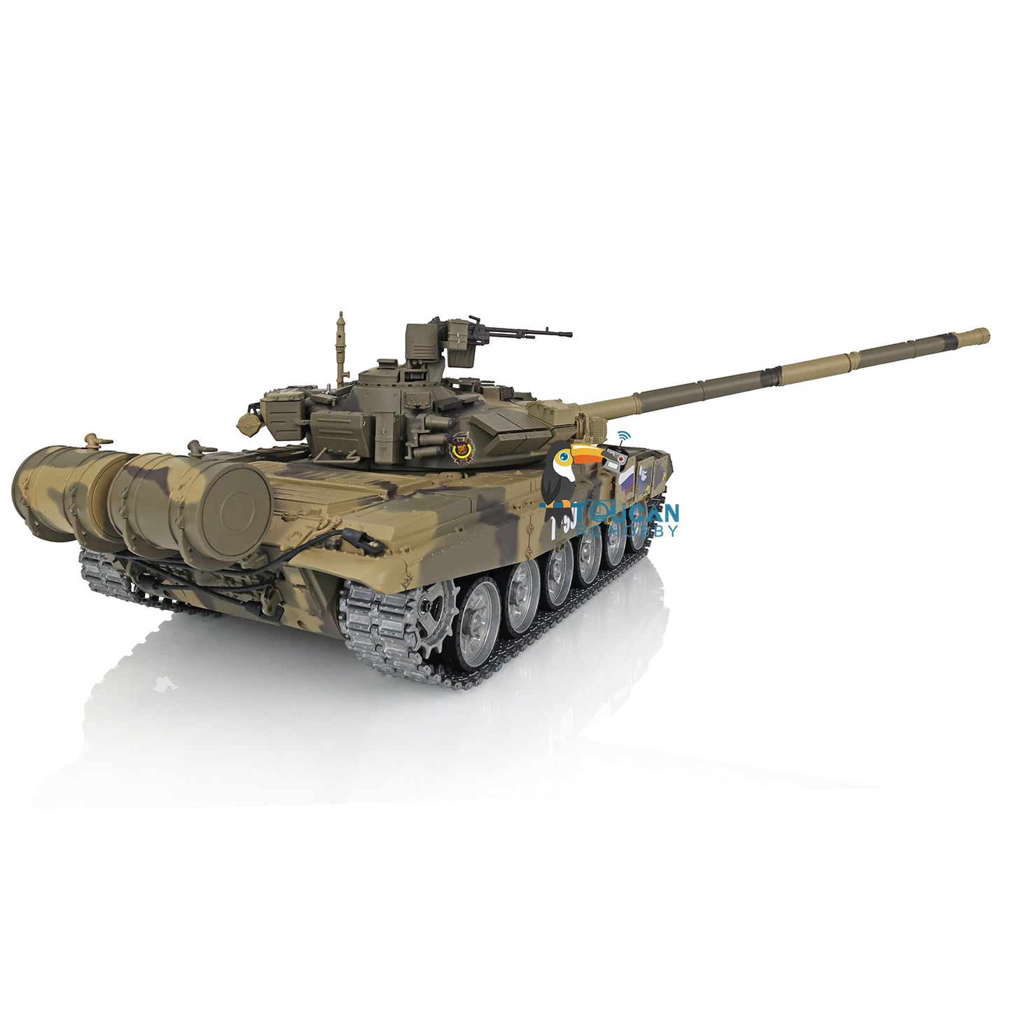Henglong 1/16 7.0 Customized RC Tank 3938 Russian T90 Metal Road Wheels FPV Infrared Combat 360 Degree Turret BB Unit Idle Smoke