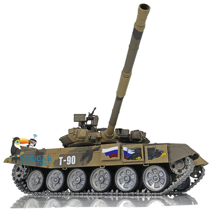 Henglong 1/16 7.0 Customized Russia T90 3938 RTR RC Tank Military Model 360 Degree Turret BB IR Smoke Metal Tracks Road Drive Idler Wheels Gearbox