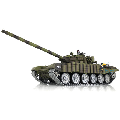 Henglong 1/16 TK7.0 Russia T72 RTR RC Tank 3939 with Red Eyes Armor 360 Degrees Turret BB IR Smoke Metal Tracks Gearbox Sprockets Idlers Road Wheels