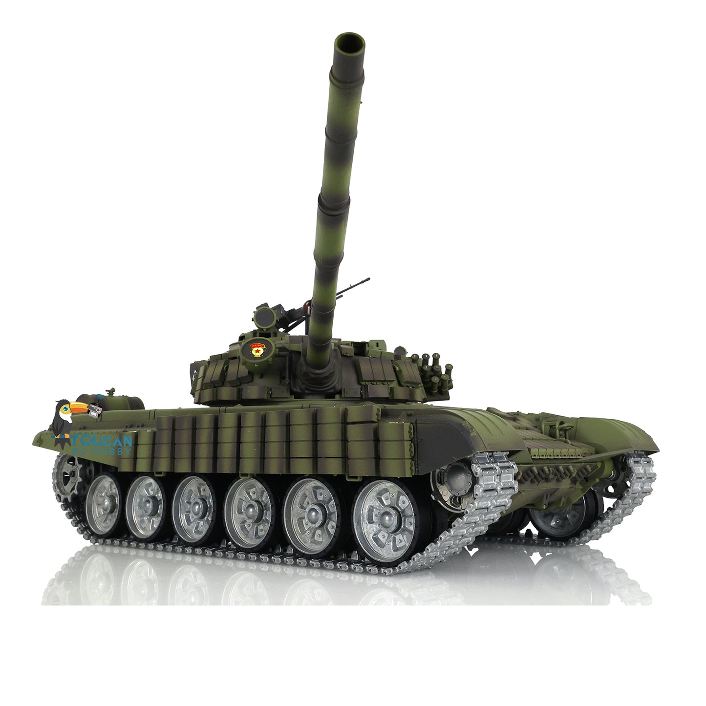 Henglong 1/16 TK7.0 Russia T72 RTR RC Tank 3939 with Red Eyes Armor 360 Degrees Turret BB IR Smoke Metal Tracks Gearbox Sprockets Idlers Road Wheels