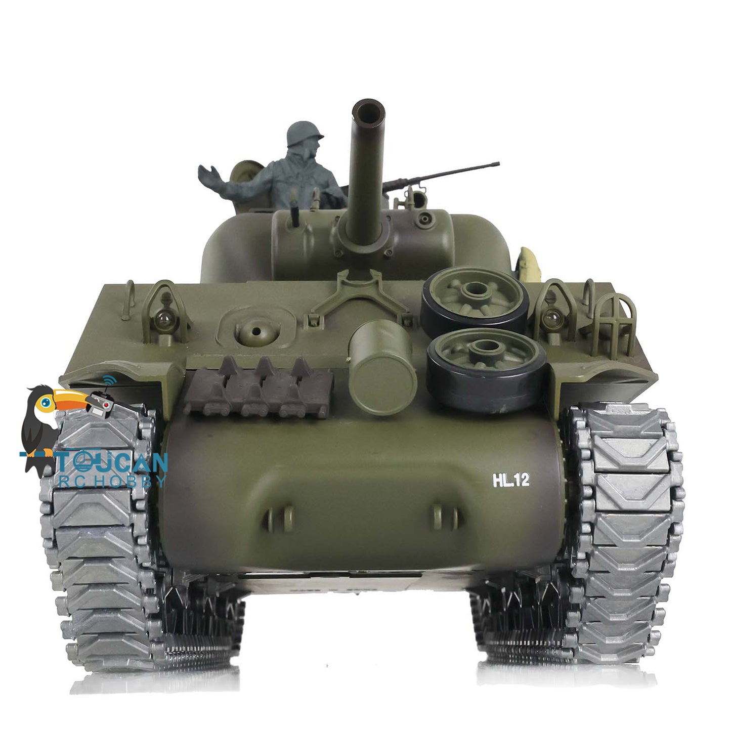 Henglong 1/16 Customized 7.0 M4A3 Sherman 3898 RTR RC Tank BB IR Smoke 360 Degree Turret Sound Light Metal Tracks Road Drive Idler Wheels