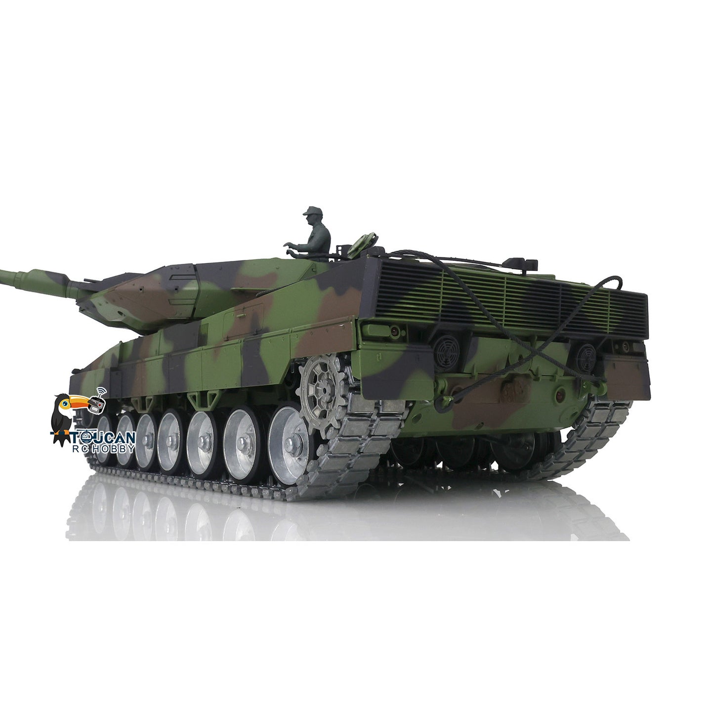 1/16 Henglong 7.0 RC Tank 3889 Leopard2A6 Assembled Metal Tracks Road Wheels FPV Barrel Recoil Infrared Combat Idle Smoke 360 Degree Turret Rotate BB Unit