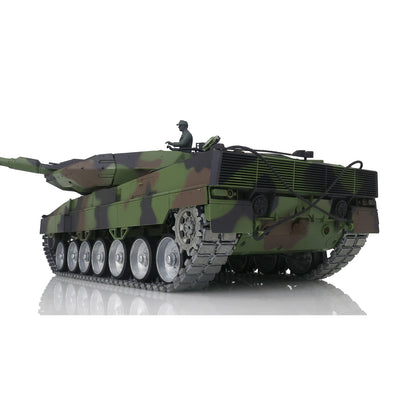 Henglong 1/16 7.0 Leopard2A6 RTR RC Tank Remote Control Military Model 3889 IR BB Smoke Barrel Recoil 360 Degree Turret Metal Tracks Wheels Gearbox