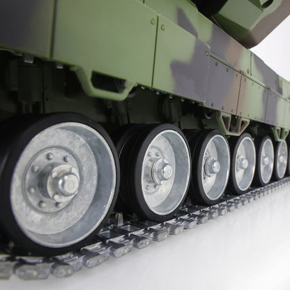 Henglong 1/16 7.0 Leopard2A6 RTR RC Tank Remote Control Military Model 3889 IR BB Smoke Barrel Recoil 360 Degree Turret Metal Tracks Wheels Gearbox