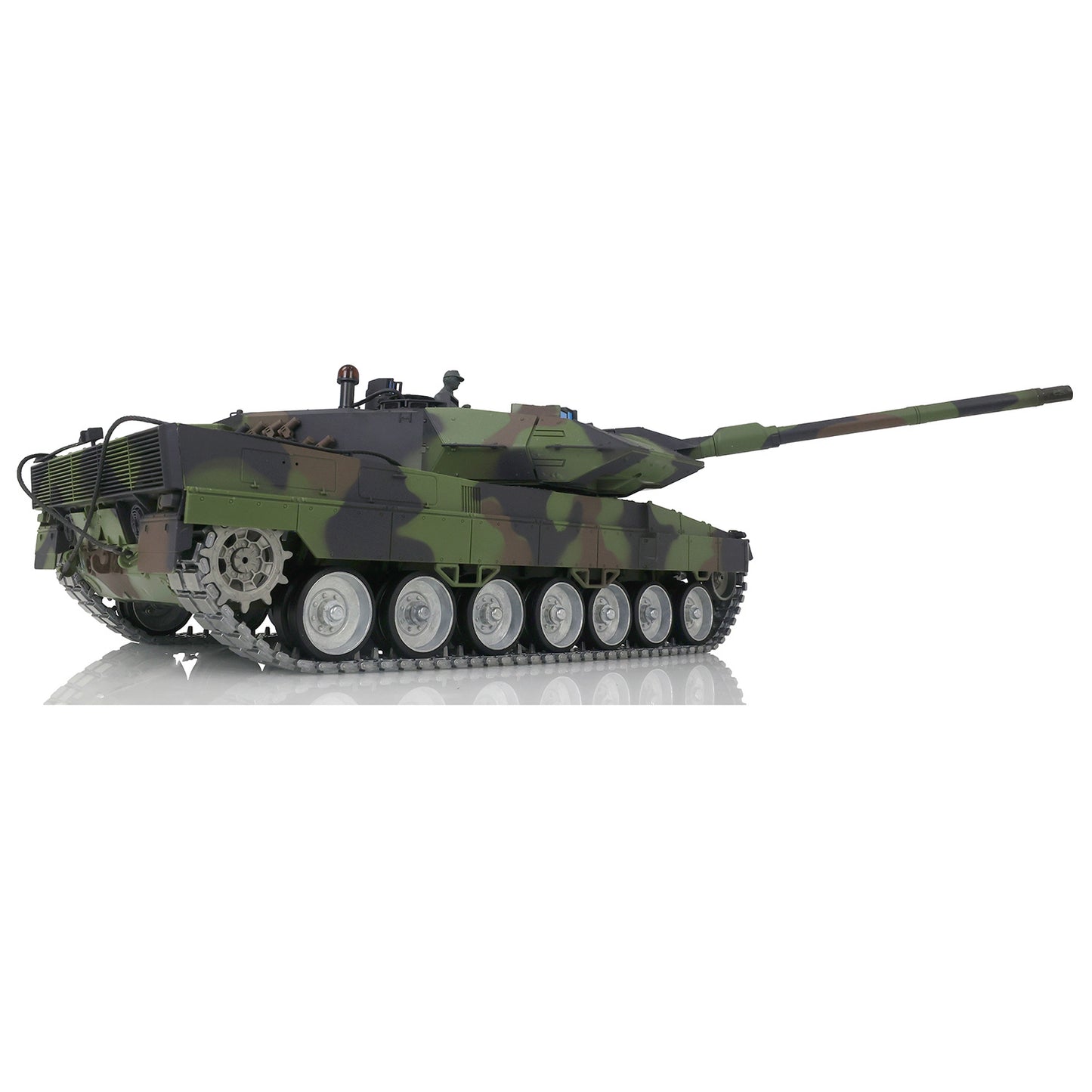 Henglong 1/16 7.0 Leopard2A6 RTR RC Tank Remote Control Military Model 3889 IR BB Smoke Barrel Recoil 360 Degree Turret Metal Tracks Wheels Gearbox