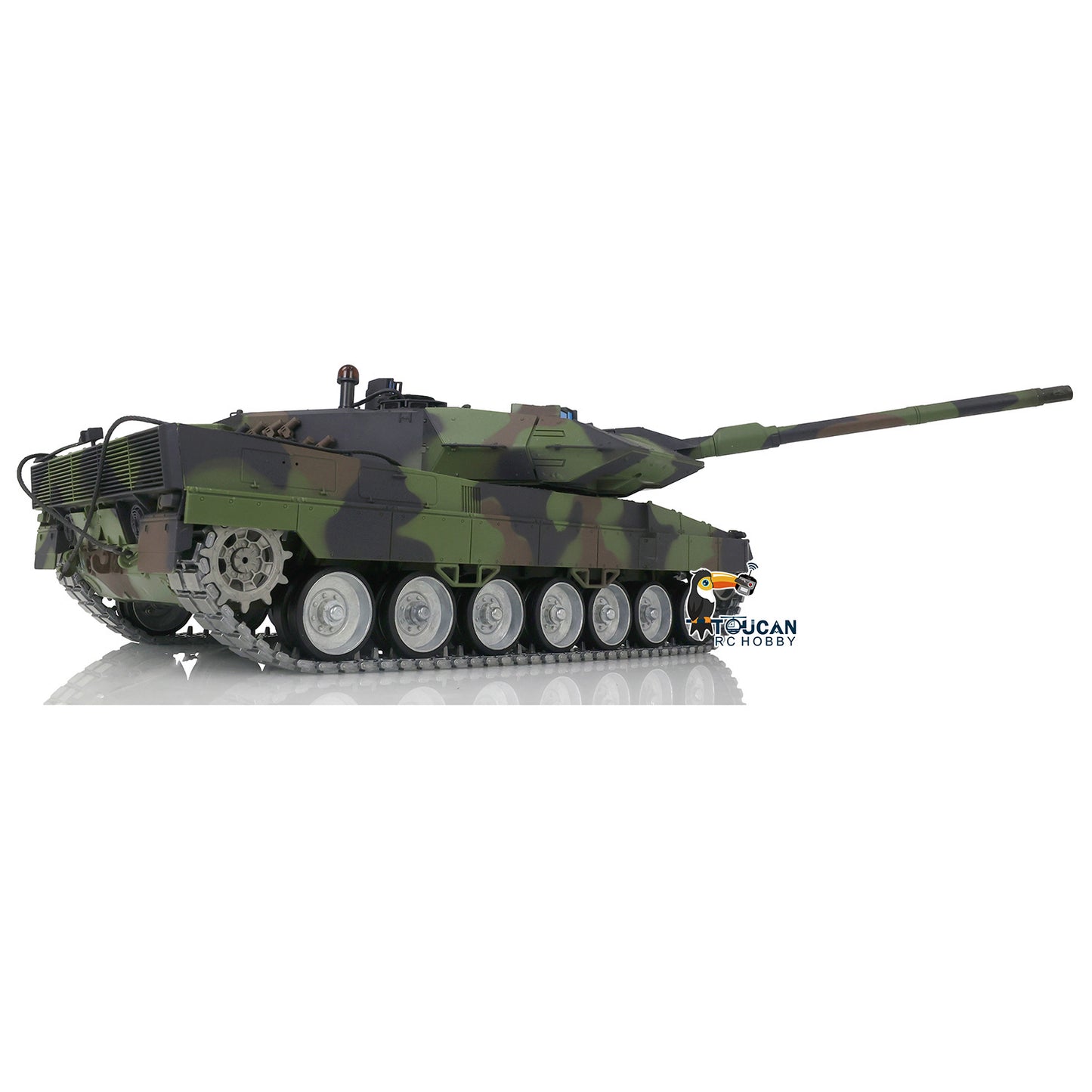 Henglong 1/16 TK7.0 3889 Leopard2A6 RTR RC Tank with FPV Barrel Recoil 360 Degrees Turret Metal Tracks Road Drive Idler Wheels Gearbox