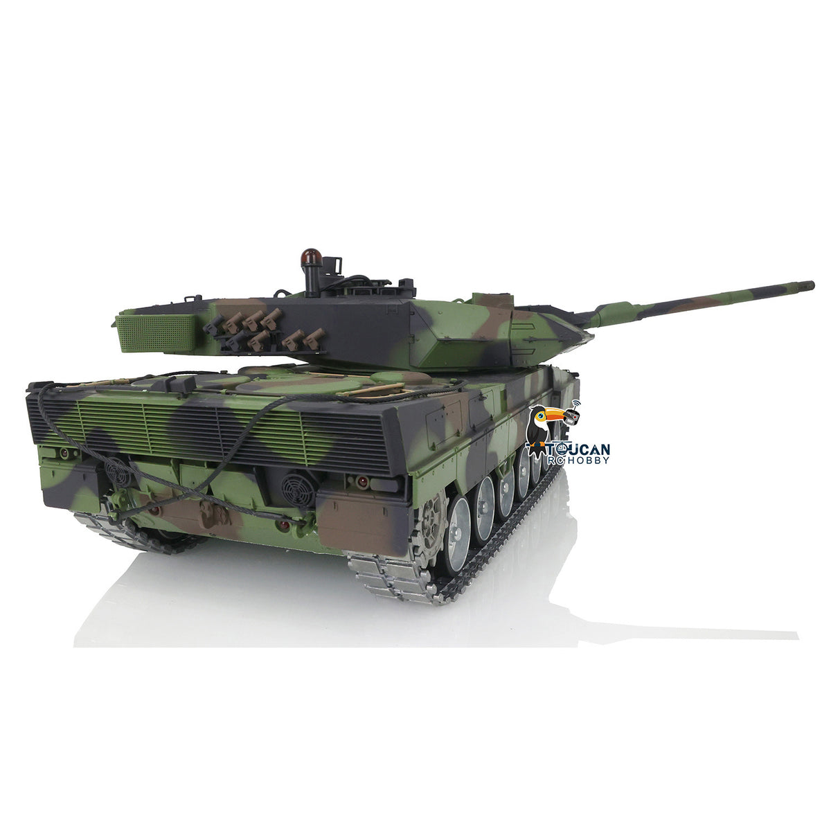 Henglong 1/16 TK7.0 3889 Leopard2A6 RTR RC Tank with FPV Barrel Recoil BB IR Smoke 360 Degrees Turret Metal Tracks Road Drive Idler Wheels Gearbox