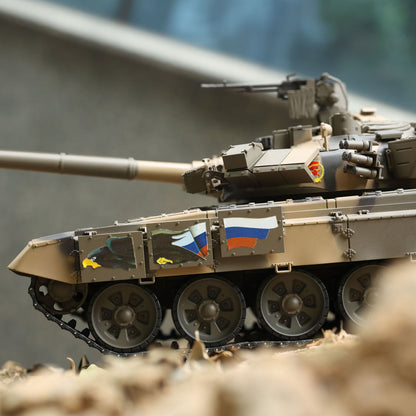 2.4G 7.1 Henglong 1/16 3938 Russian T90 RTR RC Tank 360 Degree Turret BB IR Smoke Metal Chassis Idlers Drive Road Wheels Tracks Gearbox