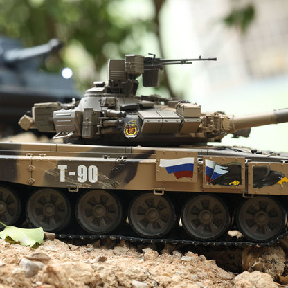 2.4G 7.1 Henglong 1/16 3938 Russian T90 RTR RC Tank 360 Degree Turret BB IR Smoke Metal Chassis Idlers Drive Road Wheels Tracks Gearbox