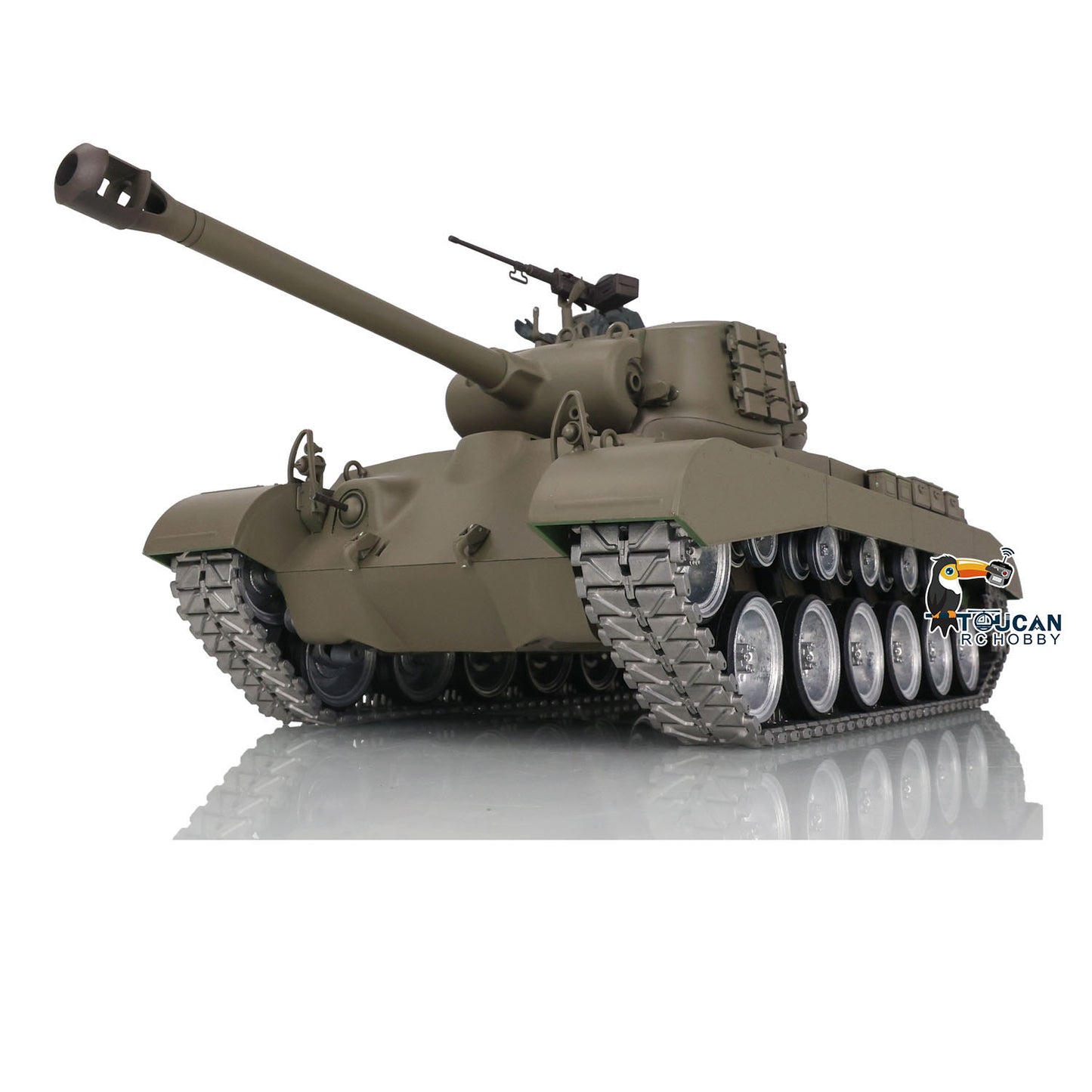2.4G Henglong 1/16 Snow 7.0 Customized M26 RTR RC Tank 3838 Metal Tracks Road Driving Wheels 360 Degree Turret Rotation BB Unit