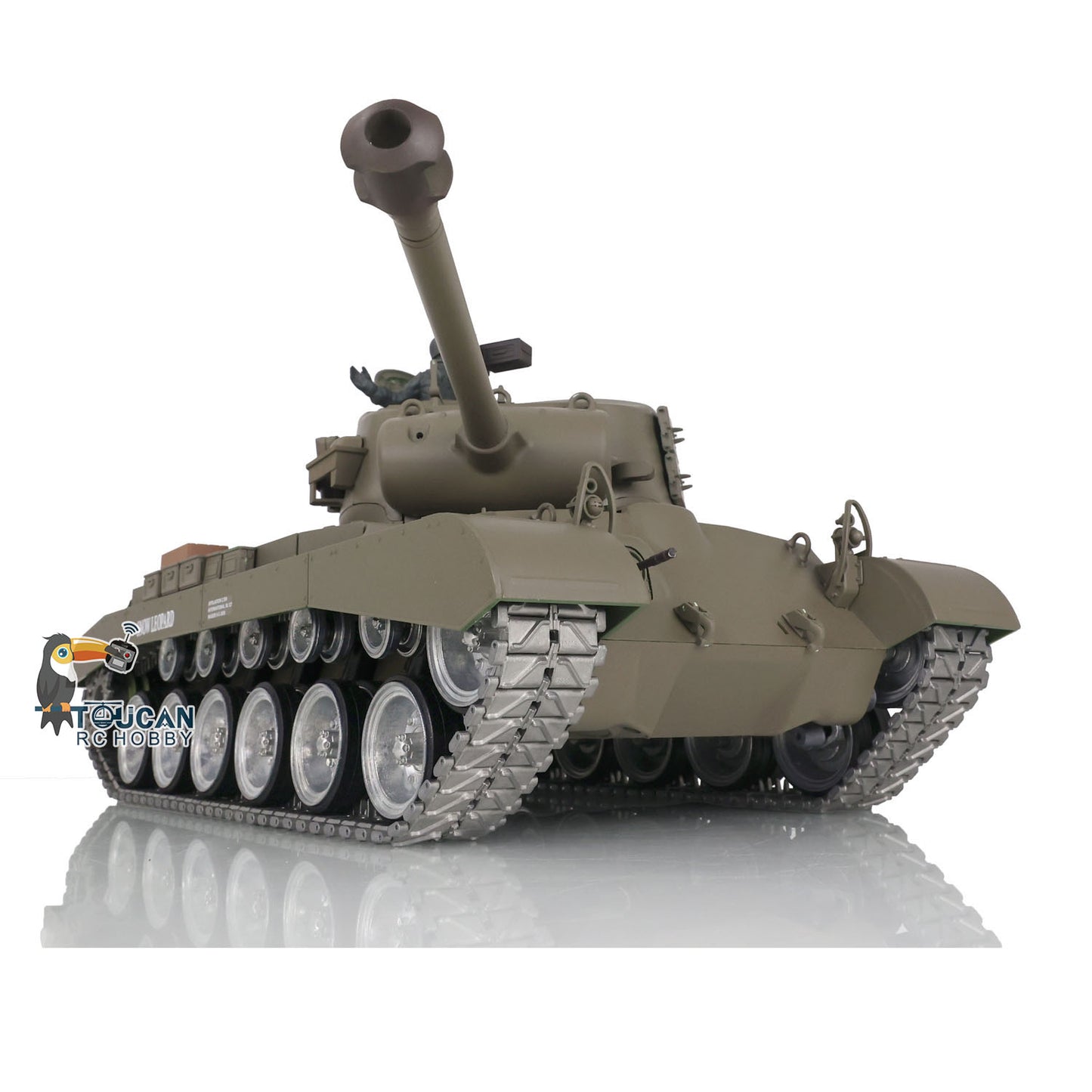 Henglong 1/16 7.0 FPV Customized M26 Pershing RTR RC Tank 3838 Metal Tracks Driving Road Wheels 360 Degree Turret Rotation Infrared Combating
