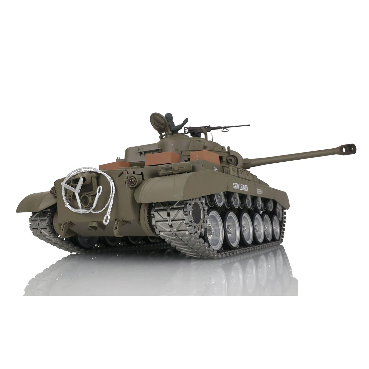 Henglong 1/16 7.0 Customized M26 Pershing 3838 RTR RC Tank FPV BB IR 360 Degree Turret Smoke Metal Tracks Drive Road Idlers Wheels Gearbox