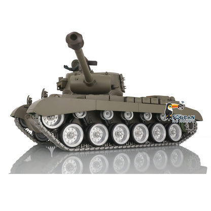 2.4G Henglong 1/16 Snow 7.0 Customized M26 RTR RC Tank 3838 Metal Tracks Road Driving Wheels 360 Degree Turret Rotation BB Unit