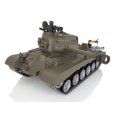 2.4G Henglong 1/16 Snow 7.0 Customized M26 RTR RC Tank 3838 Metal Tracks Road Driving Wheels 360 Degree Turret Rotation BB Unit