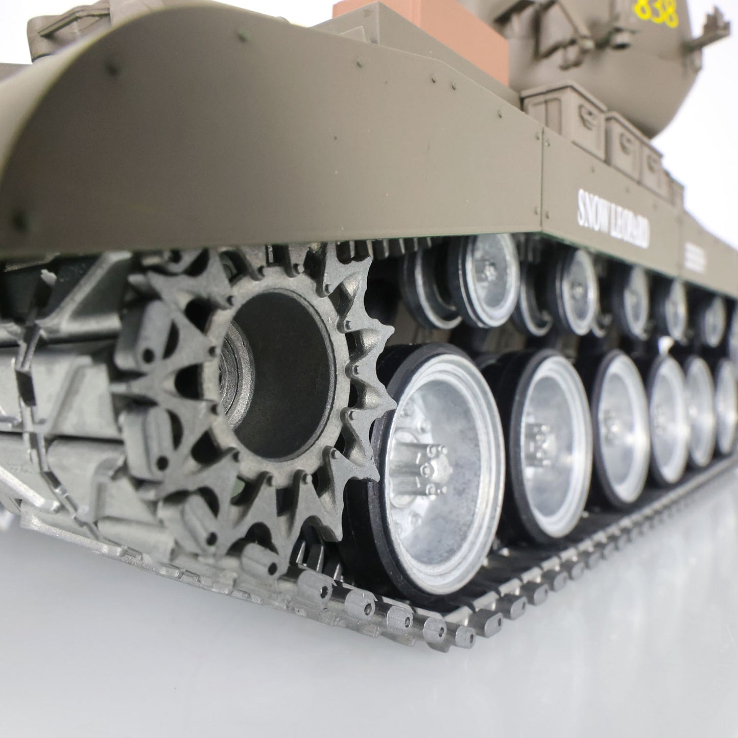Henglong 1/16 7.0 Customized M26 Pershing 3838 RTR RC Tank FPV BB IR 360 Degree Turret Smoke Metal Tracks Drive Road Idlers Wheels Gearbox