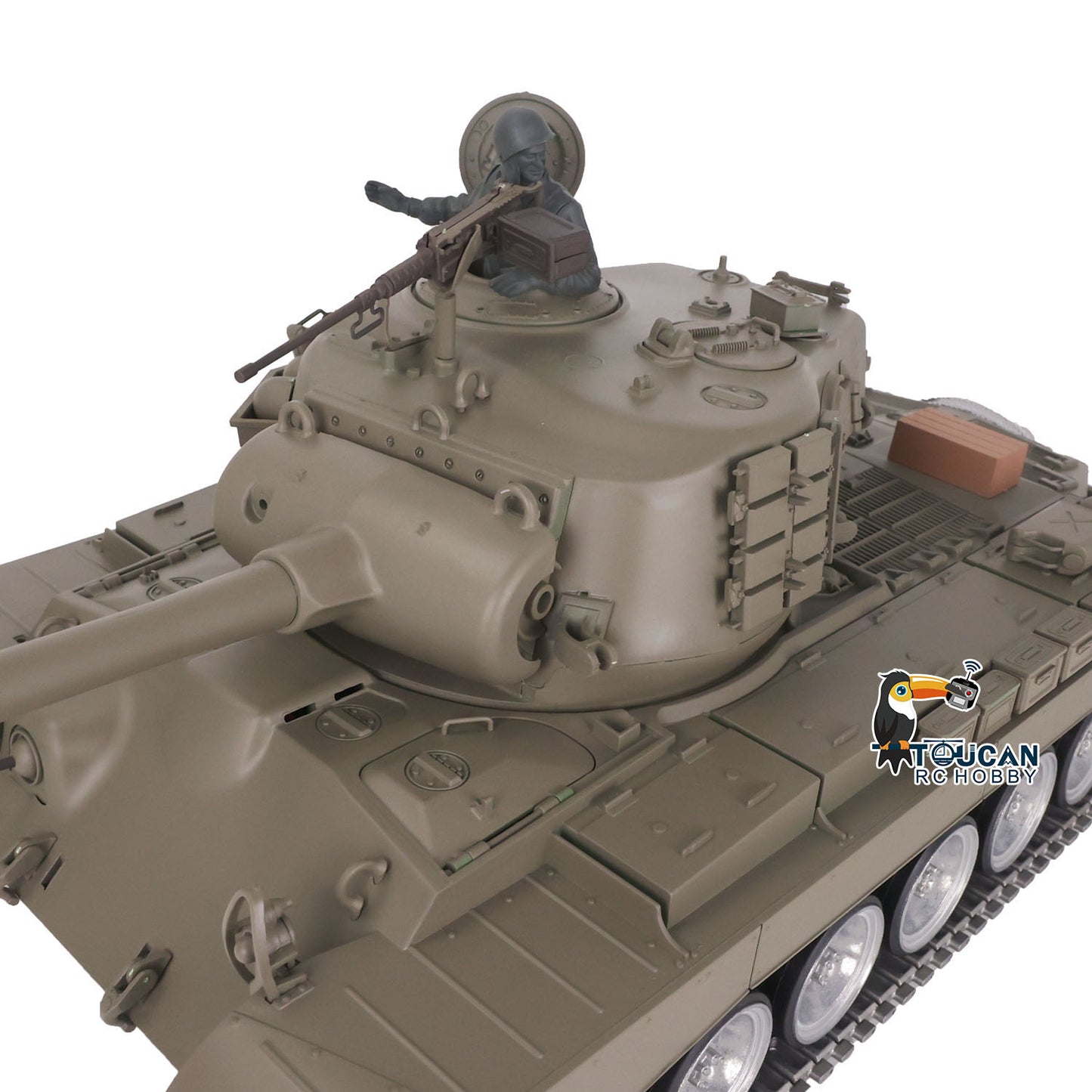 2.4G Henglong 1/16 Snow 7.0 Customized M26 RTR RC Tank 3838 Metal Tracks Road Driving Wheels 360 Degree Turret Rotation BB Unit