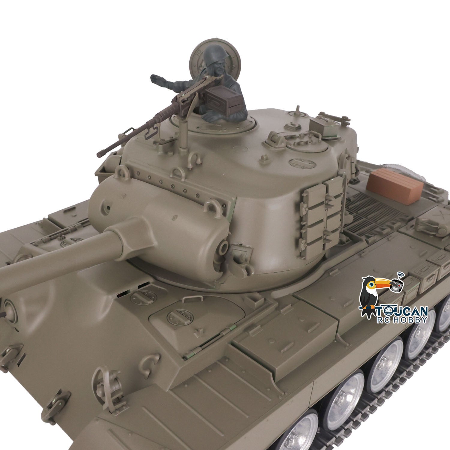 Henglong 1/16 TK7.0 Profession USA M26 RTR RC Tank 3838 with 360 Degrees Turret IR BB Unit Smoke Metal Sprockets Idlers Road Wheels Gearbox Tracks