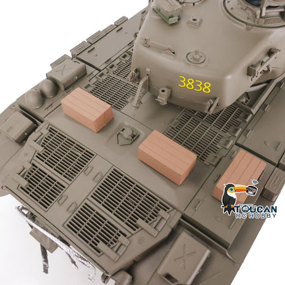 2.4G Henglong 1/16 Snow 7.0 Customized M26 RTR RC Tank 3838 Metal Tracks Road Driving Wheels 360 Degree Turret Rotation BB Unit