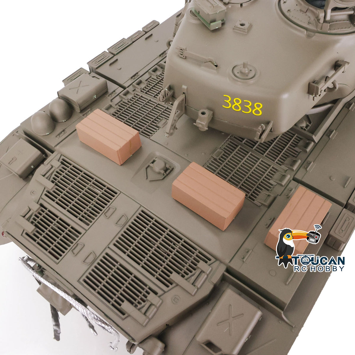 Henglong 1/16 TK7.0 Customized USA M26 Pershing 3838 RTR RC Tank with Metal Tracks Drive Road Idlers Wheels Gearbox