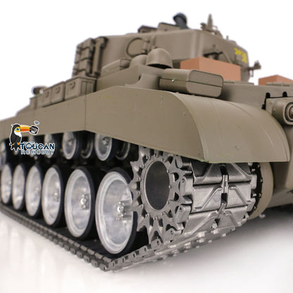 Henglong 1/16 7.0 FPV Customized M26 Pershing RTR RC Tank 3838 Metal Tracks Driving Road Wheels 360 Degree Turret Rotation Infrared Combating