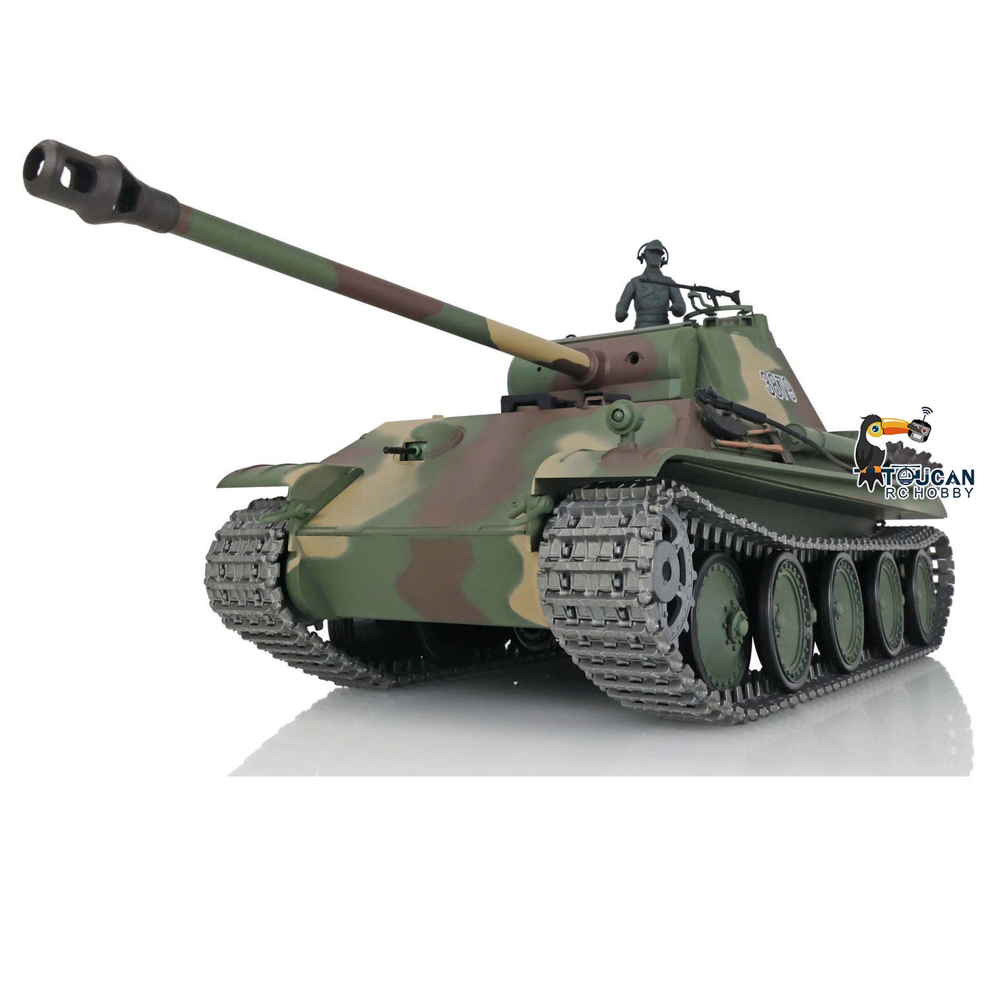 Henglong 1/16 7.0 Upgraded German Panther G RTR RC Tank 3879 Metal Tracks Sprocket Wheels BB Infrared Combating System Smoke 340 Degree Turret Sound Light