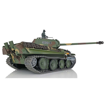 Henglong 1/16 7.0 Upgraded German Panther G FPV RTR RC Tank 3879 W/ 360 Degree Turret Metal Tracks Sprocket Wheels Infrared Combating System