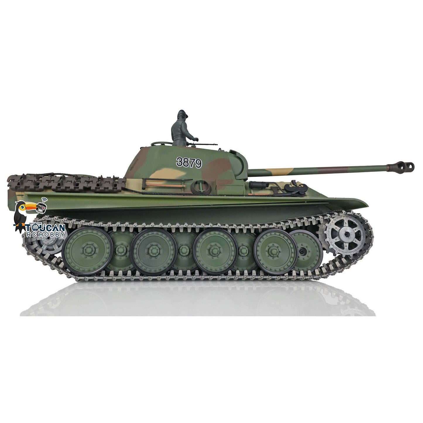 Henglong 1/16 7.0 Upgraded German Panther G RTR RC Tank 3879 360 Degree Turret Metal Tracks Sprocket Wheels BB Infrared Combating System Smoke Sound Option FPV