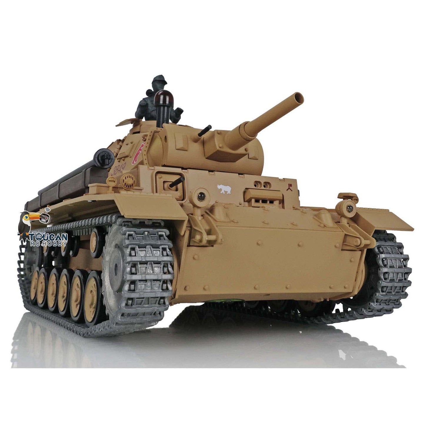 2.4G Henglong 1/16 Snow 7.0 Upgraded Panzer III H RTR RC Tank 3849 Metal Tracks Sprocket Wheels BB Infrared Combating System