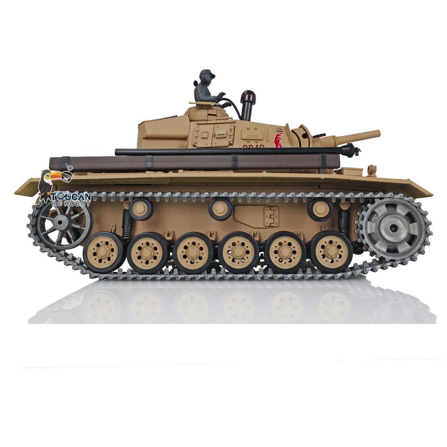 2.4G Henglong 1/16 Snow 7.0 Upgraded Panzer III H RTR RC Tank 3849 Metal Tracks Sprocket Wheels BB Infrared Combating System