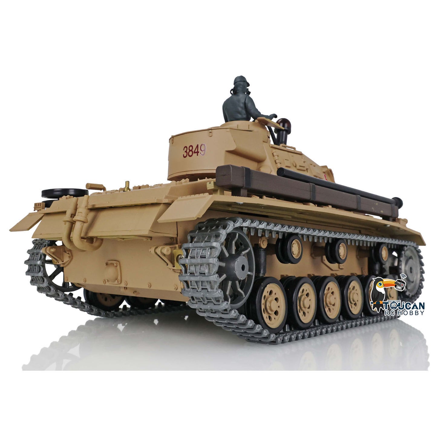 Henglong 1/16 Scale 7.0 Upgraded Panzer III H RTR RC Tank 3849 360 Degree Turret Rotation Metal Tracks Sprocket Wheels Infrared Combating System
