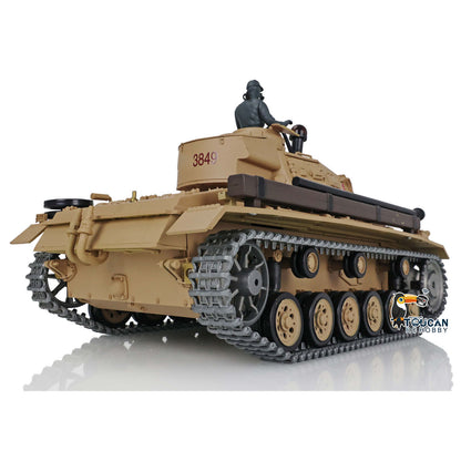 Henglong 1/16 Scale 7.0 Upgraded Panzer III H RTR RC Tank 3849 360 Degree Turret Rotation Metal Tracks Sprocket Wheels Infrared Combating System
