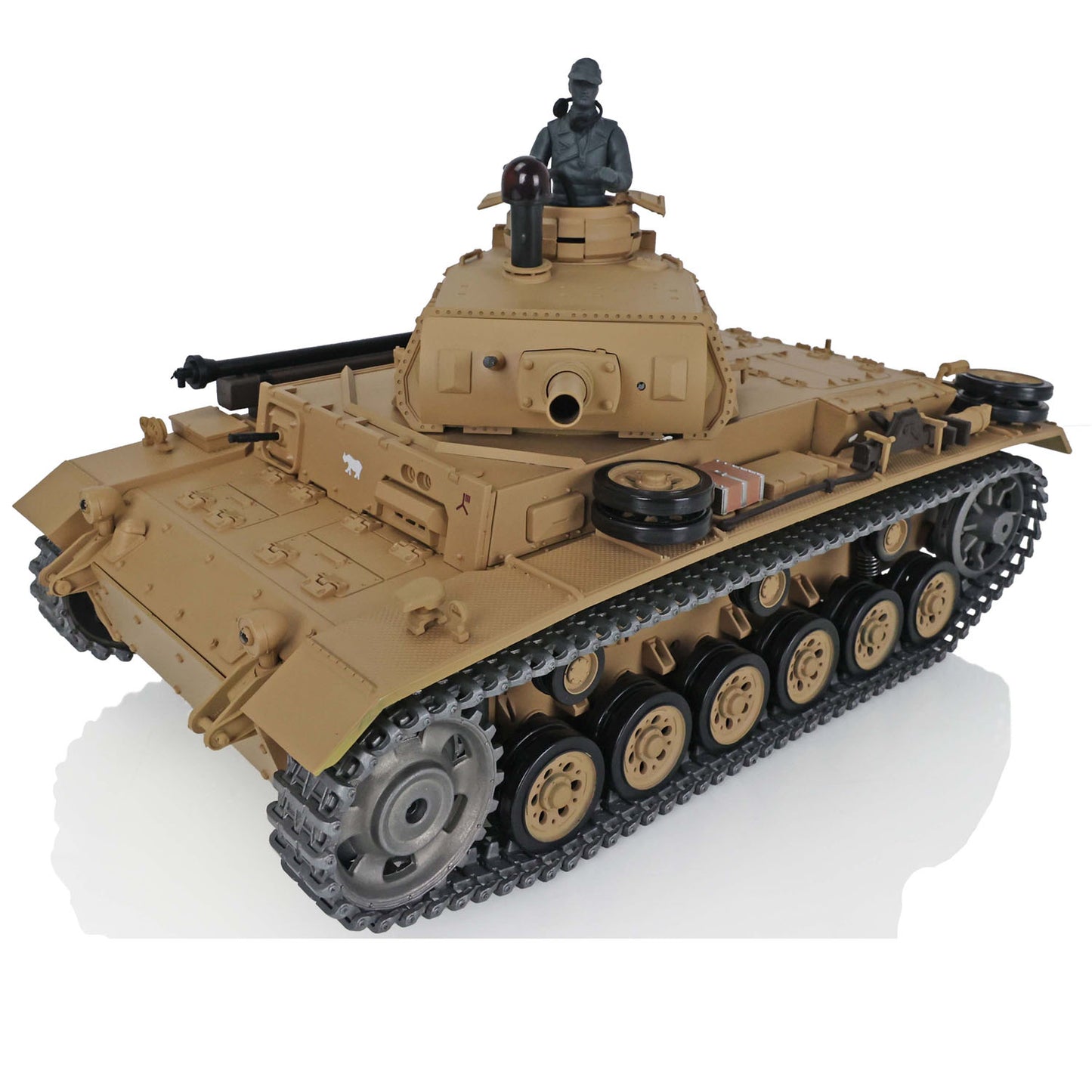 US Stock Henglong 1/16 7.0 Upgraded German Panzer III H 3849 RTR RC Tank Model IR BB Unit Smoke Metal Tracks Barrel Idler Drive Wheels Gearbox