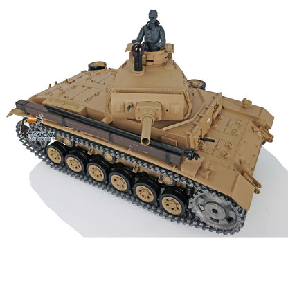 Henglong 1/16 Scale 7.0 Upgraded Panzer III H RTR RC Tank 3849 360 Degree Turret Rotation Metal Tracks Sprocket Wheels Infrared Combating System