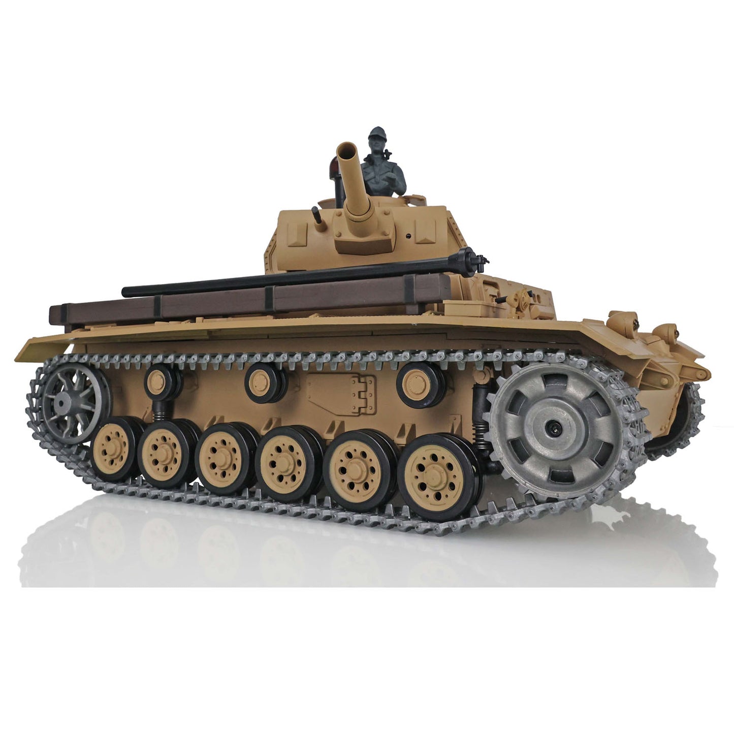US Stock Henglong 1/16 7.0 Upgraded German Panzer III H 3849 RTR RC Tank Model IR BB Unit Smoke Metal Tracks Barrel Idler Drive Wheels Gearbox