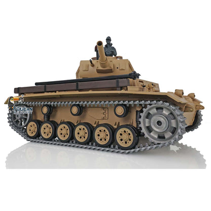 Henglong 1/16 Scale 7.0 Upgraded Panzer III H RTR RC Tank 3849 360 Degree Turret Rotation Metal Tracks Sprocket Wheels Infrared Combating System