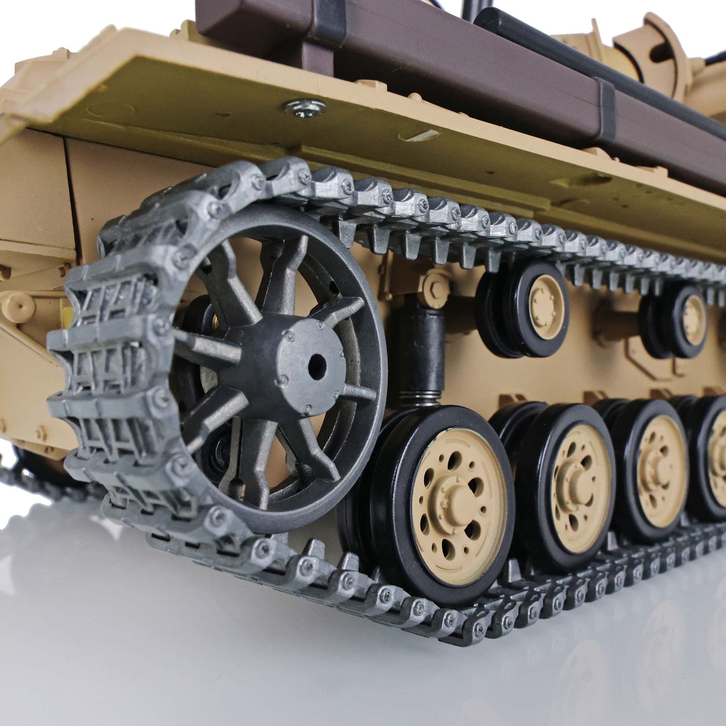 US Stock Henglong 1/16 7.0 Upgraded German Panzer III H 3849 RTR RC Tank Model IR BB Unit Smoke Metal Tracks Barrel Idler Drive Wheels Gearbox