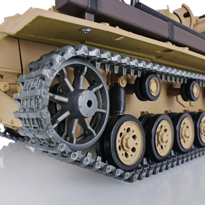 US Stock Henglong 1/16 7.0 Upgraded German Panzer III H 3849 RTR RC Tank Model IR BB Unit Smoke Metal Tracks Barrel Idler Drive Wheels Gearbox