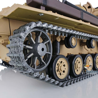 2.4G Henglong 1/16 Snow 7.0 Upgraded Panzer III H RTR RC Tank 3849 Metal Tracks Sprocket Wheels BB Infrared Combating System