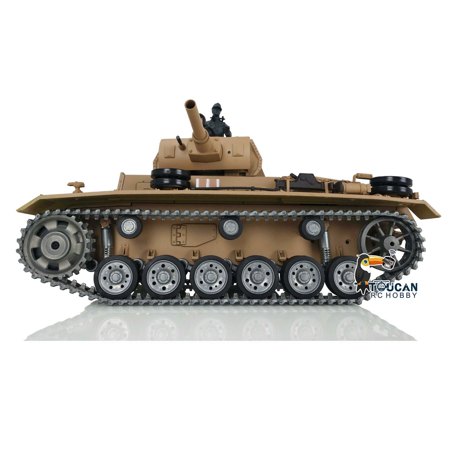 Henglong 1/16 TK7.0 German Panzer III H RTR RC Tank 3849 FPV 360 Degrees Turret BB IR Smoke Metal Barrel Tracks Sprockets Idlers Road Wheels