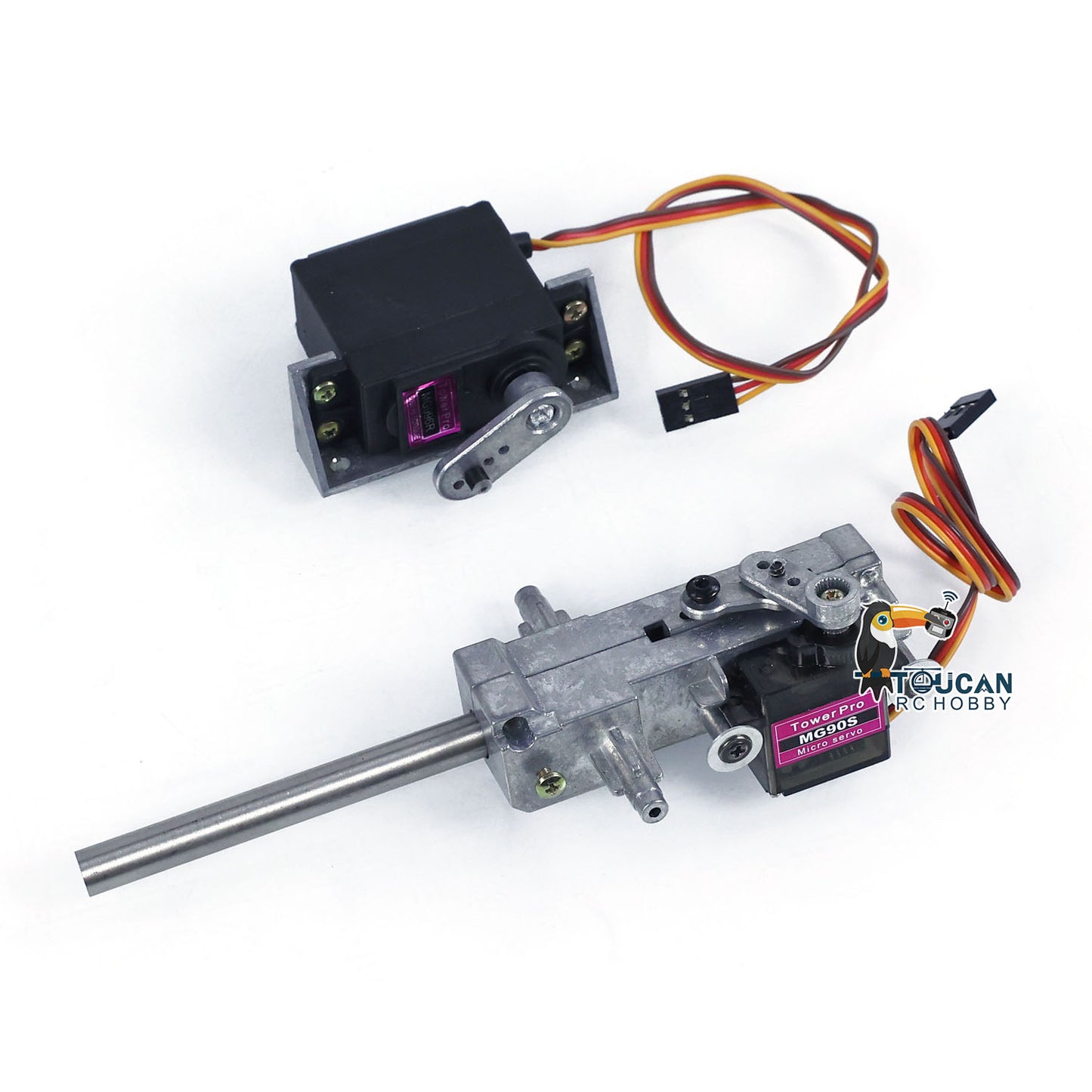 US Warehouse Metal Barrel Recoil Lifting System with 2 Servo for Heng Long 1/16 RC Battle Tank Remote Control Military Vehicle Model Parts